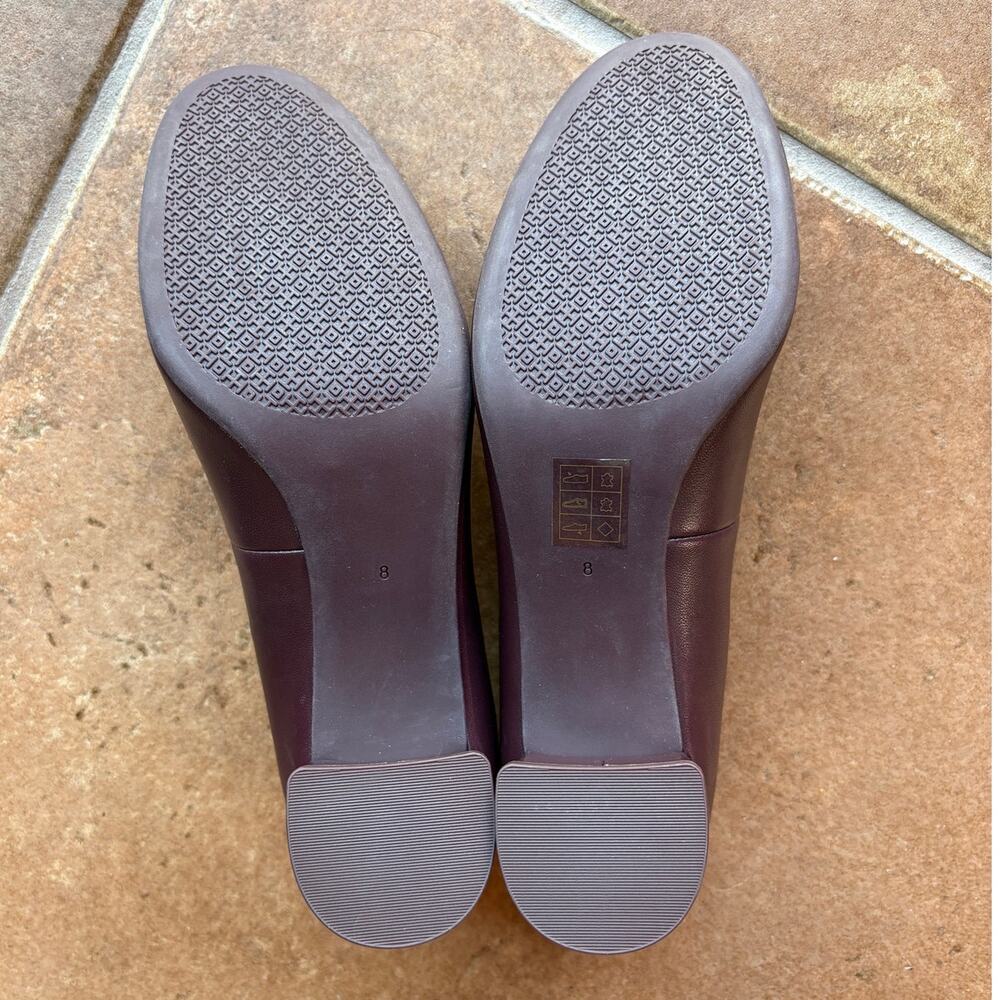 Tory Burch Benton Burgundy Block Heel Pumps Classic Polished Office Event size 8 - Picture 7 of 15